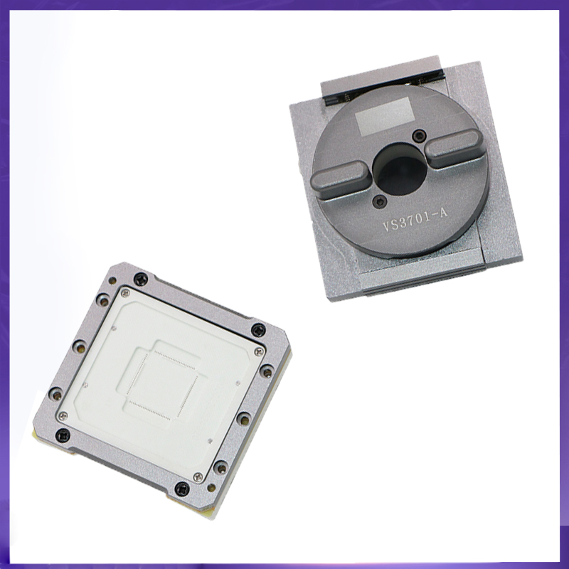 非标QFP100pin-0.5mm-14x14mm合金旋钮双扣测试座—OTQ芯片测试夹具