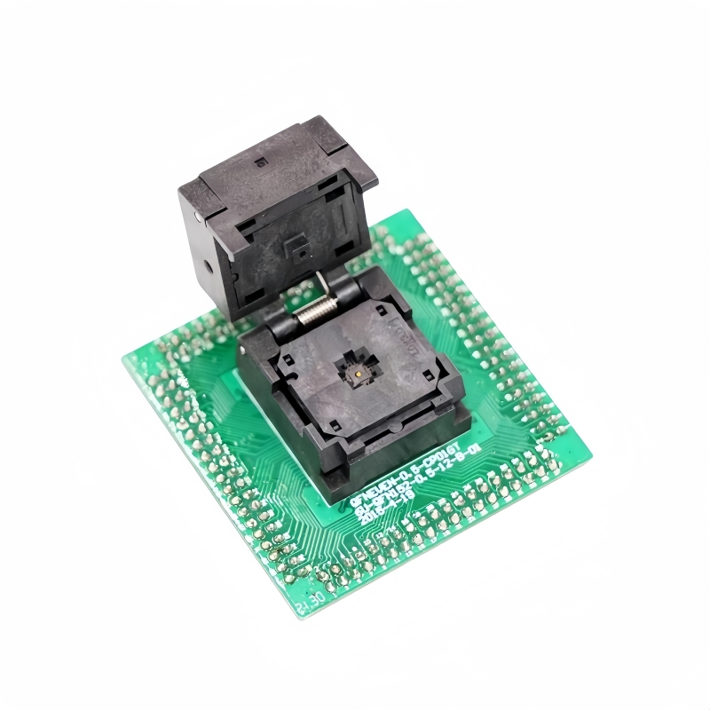 QFN16pin-0.5mm(3*3)翻盖单层板编程座 芯片烧录测试座 socket