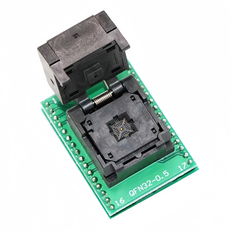 QFN32-0.5 烧录座 翻盖双层转板芯片测试座艾科编程座IC socket